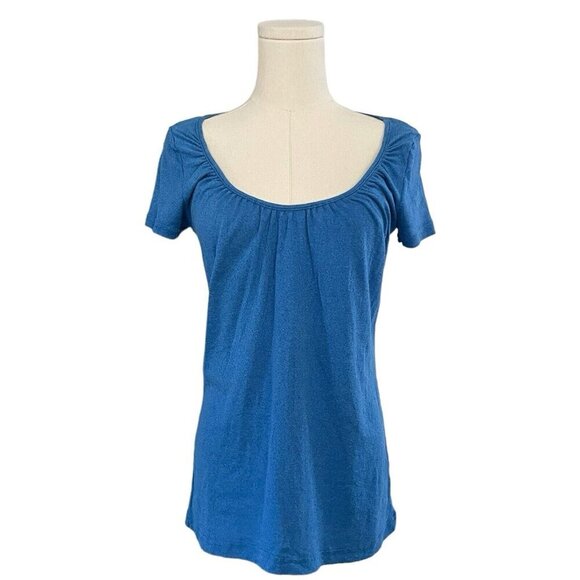 Michael Stars The Original Tee One Size (M) Nylon Round Neck Stretch Womens Blue - Picture 1 of 8